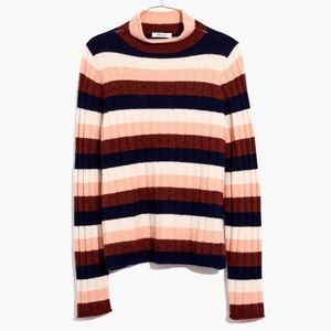 Madewell Striped Evercrest Turtleneck Sweater in Coziest Yarn